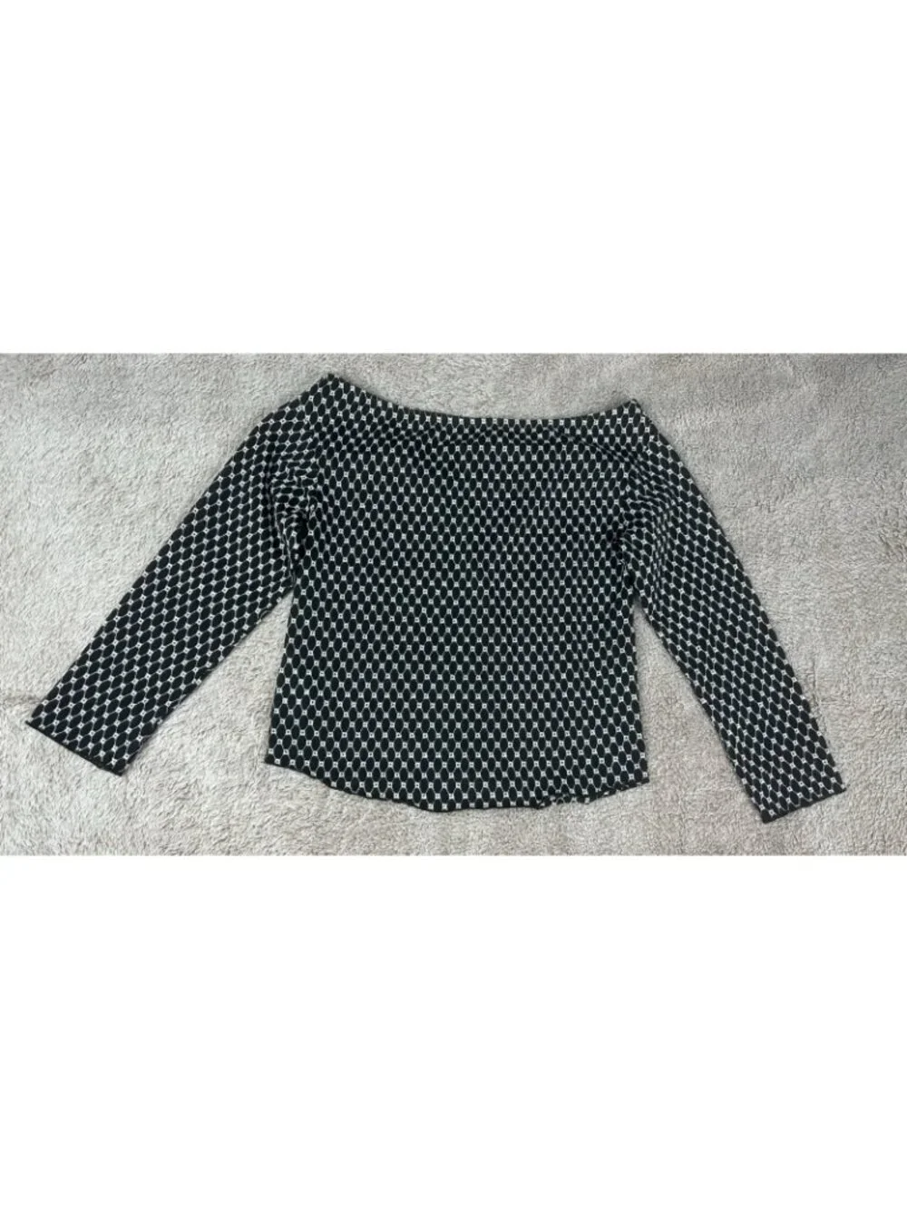 Free People Top Womens L Black Combo Gia Eyelet Embroidered New